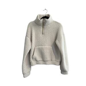 Offline by Aerie Sherpa Pullover Quarter Zip Size XS Color Oat Womens Cozy #6461